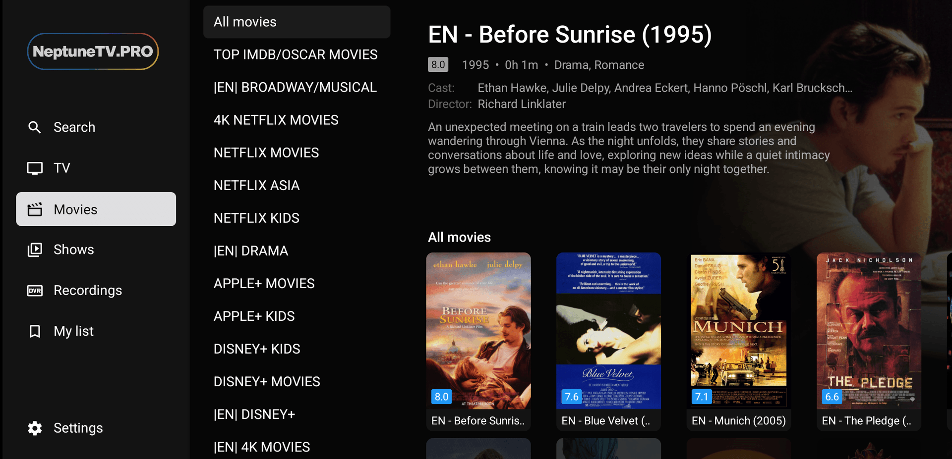 Movies UI - iboMate.TV #1 interface